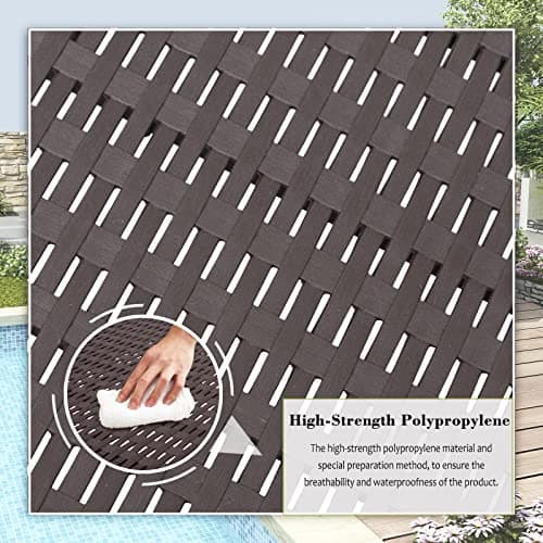 Outdoor Chaise Lounge Chair for Pool, Patio Bench Waterproof Sunbed,Mocha