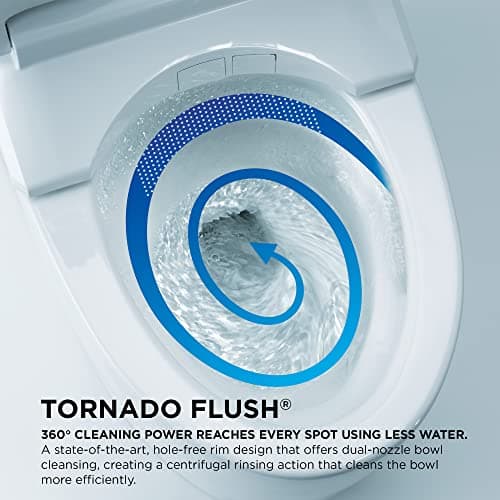 TOTO NEOREST AS Dual Flush 1.0 or 0.8 GPF Toilet with Intergeated Bidet Seat & EWATER+, Cotton White - MS8551CUMFG#01