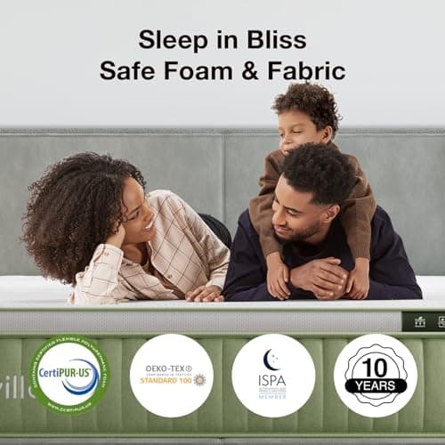 Novilla Hybrid King Mattress, 12 Inch King Size Hybrid Mattress in a Box with Individually Wrapped Coils & Euro Top for Pressure Relief & Motion Isolation & Cool Night Sleep, CertiPUR-US Certified