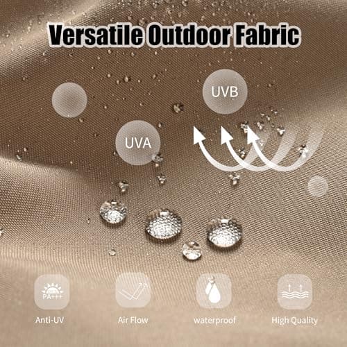 15ft Patio Umbrella with Base Included, Double Sided Outdoor Large Rectangular Patio Umbrella with Crank Handle, for Lawn Garden, Khaki