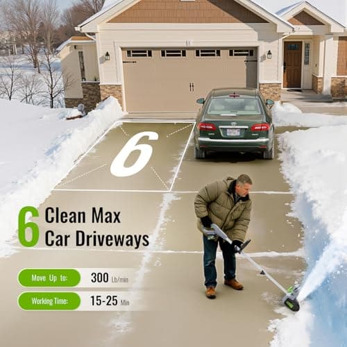 Cordless Snow Shovel, 13" Electric Snow Blower 20V, 4 Ah Battery 300lb/min Snow Removal, 19FT Throw Distance, Lightweight 12lb for Driveway/Steps/Patio/Sidewalk