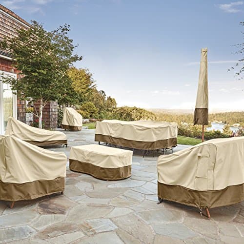 Classic Accessories Veranda Water-Resistant 38 Inch Deep Seated Patio Lounge Chair Cover, 2-Pack, Patio Furniture Covers