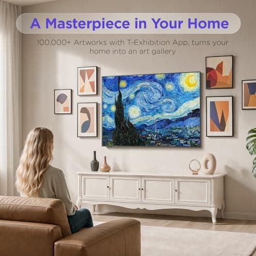 75-Inch Class QLED 4K Smart TV, Ultra-Slim Design Picture TV, 144Hz, HDR, Art Mode w/AI Art, Wide Color Gamut, Dolby Vision IQ, Dolby Atmos, Google Assistant Voice Remote(75F75, 2025 Model)