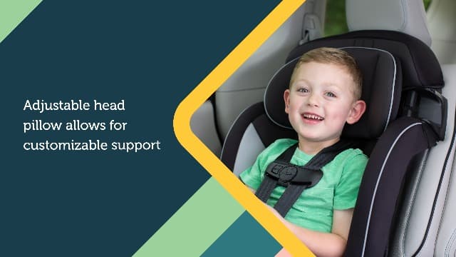 Safety 1st Grand 2-in-1 Booster Car Seat, Converts from High Back to Belt-Positioning Booster, High Back Seat for Kids 40-65, and Belt-Positioning 40-100 Pounds, Black Sparrow