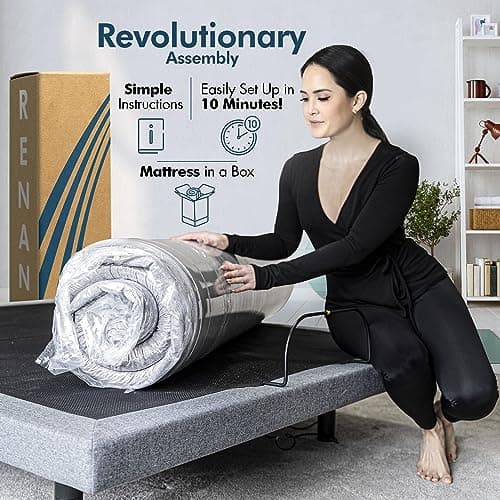 SFE Adjustable Bed with Mattress & Massage, Twin XL Adjustable Bed Frame + Medium Mattress - Cooling Gel Memory Foam Mattres, USB, UnderBed Light, Wireless Remote