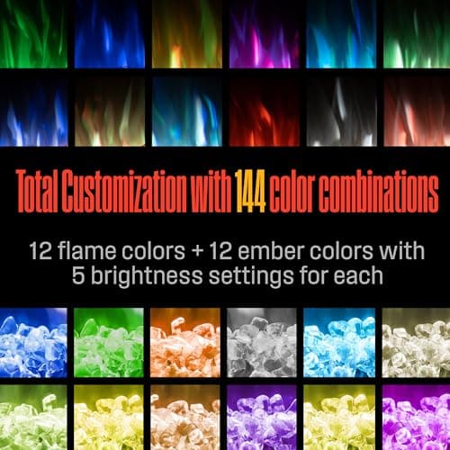 Westinghouse 60 Inch Electric Fireplace Heater, Compatible with Alexa & Google Home, Wall Mount or in-Wall Recessed Fireplace Insert, 24 Hour Timer, Color Changing Flames, 750W/1500W Indoor Heater
