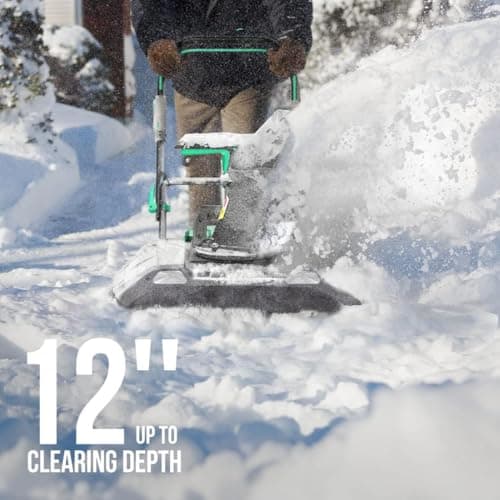 Litheli 2x20V Battery Powered Cordless Snow Blower, 20'' Brushless Electric Snow Thrower with Wheels, LED Lights, 180° Chute, Powerful Snow Removal Kit with 4.0Ah Battery and Fast Charger