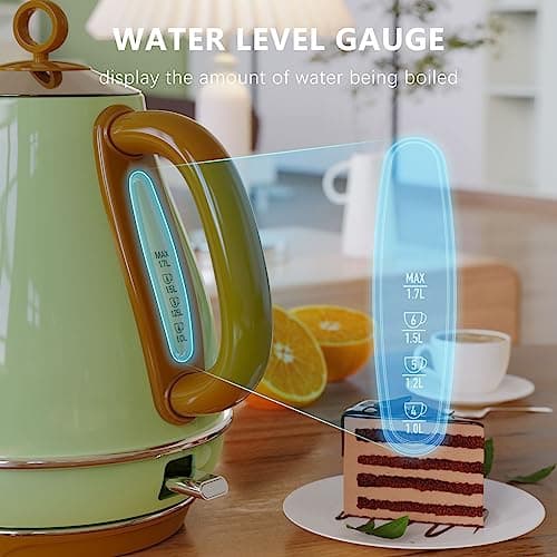 1.7L Electric Kettles, BPA Free Tea Kettle, Hot Water Boiler Heater, Stainless Steel Teapot, Auto Shut-Off & Boil-Dry Protection, 120V/1500W
