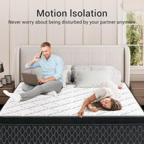 Queen Mattress,10 Inch Memory Foam Hybird Queen Mattress in a Box with Individually Pocket Springs,Motion Isolation,Pressure Relief,Strong Edge Support, Medium Firm