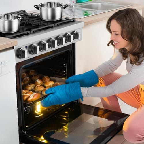 36 Inch Freestanding Dual Fuel Range Oven Stove, 6.0 Cu. Ft True Convection and Self Clean, Cooktop 6 Sealed Gas Burners, Stainless Steel