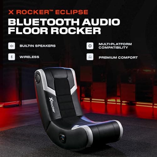 X Rocker Video Gaming Floor Rocker Chair, Built-in Audio, Back to School, Foldable, for Gamers, Bedroom, or Game Room for Boys, Girls, Teens 5-17