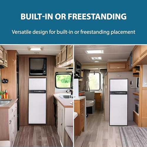 12V/DC Refrigerator Freezer 10cf Stainless for RV Boat Off-Grid 2 Doors