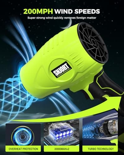 Leaf Blower Cordless with Battery and Charger, 500,000 RPM, Extended Nozzle, Lightweight Handheld Design, Turbo Jet Blower for Patio Cleaning,car Blowing Water, Lawn Care, Blowing Leaves and Dust