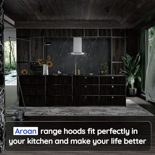 AROAN 30 inch Wall Mount Glass Range Hood, Stainless Steel Kitchen Chimney Vent Hood with 780 CFM & Four-Speed Touch Panel, 2pcs Adjustable LED, Tempered Glass Visor (PA03-30)