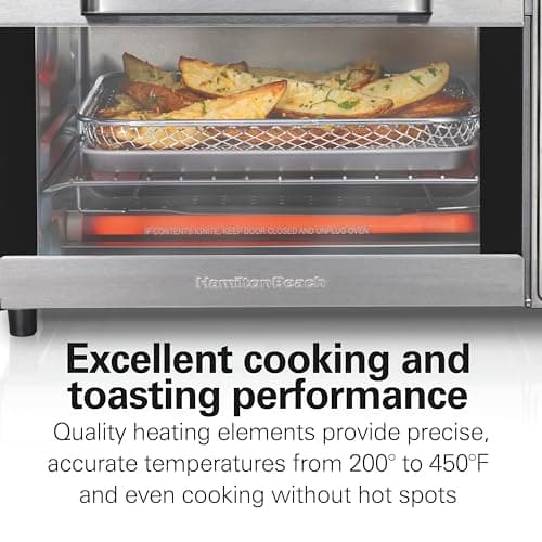 Hamilton Beach Sure-Crisp Air Fryer Toaster Oven Combo, Fits 9” Pizza, 4 Slice Capacity, Powerful Circulation, Auto Shutoff, Stainless Steel (31403)