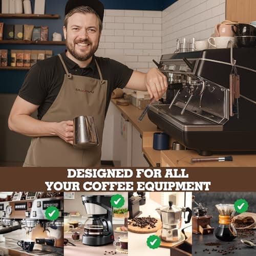 Takavu Coffee Grinder Cleaning Kit – 5pcs Boar Bristle Grinder Brush, Detail Scrub Brush, Steam Wand Brushes & Microfiber Towel for Espresso Machine Coffee Maker Pour Over