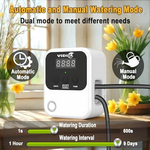 Automatic Plant Watering Indoor Devices for 15 Potted Plants, Indoor Plant Watering System, Automatic Plant Waterer Drip Irrigation System with Programmable Timer for Indoor/Outdoor Use