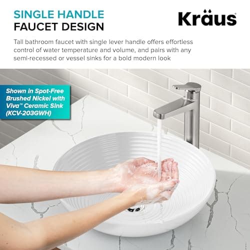 KRAUS Indy Bathroom Faucet for Vessel Sink in Matte Black, KVF-1410MB