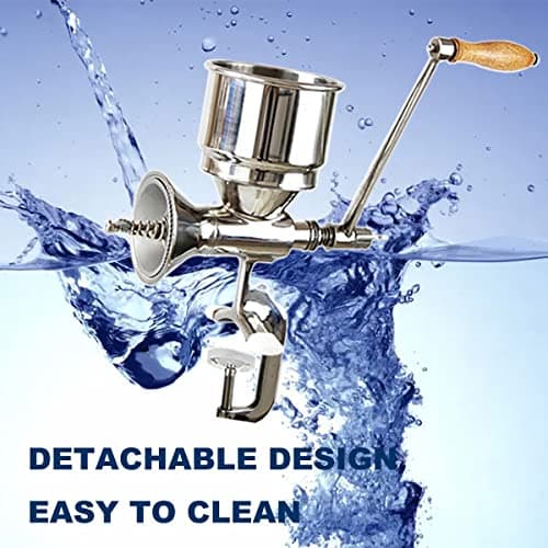 Professional Manual Grain Grinder, Hand Crank Grain Mill, 304 Stainless Steel Wheat Grinder, Wooden Handle Corn Grinder Hand Crank, Manual Coffee Grinder