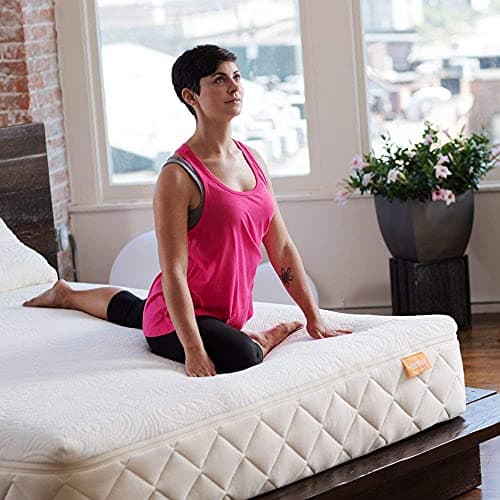Happsy Organic Hybrid Mattress - Natural Latex Mattress with Encased Coil Layers - Medium Firm, Pressure Relieving - Bed-in-a-Box - King