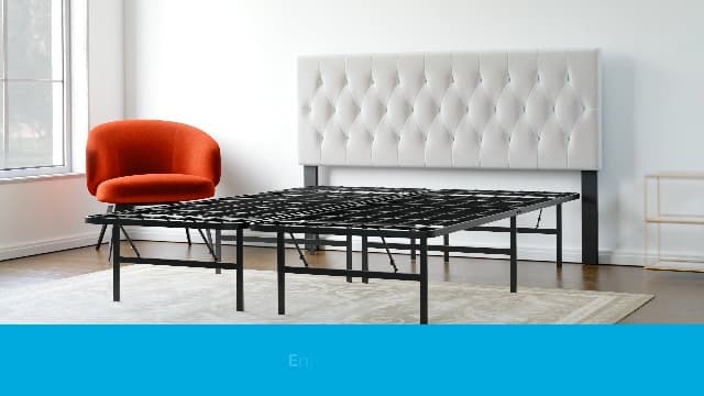 Linenspa Folding Metal Platform Bed Frame - No Box Spring Needed - Underbed Storage - Simple Tool Free Assembly - Mattress Foundation - 14" High - Traditional Design - Sturdy Steel - Full Size