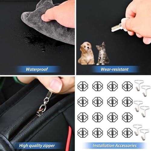 Nilight Car Seat Covers Custom Fit 2009-2024 F150 and 2017-2024 F250 F350 F450 Waterproof Wear-Resistant Leather Anti Slip Cushion Set (2PCS Front Seats Cover)