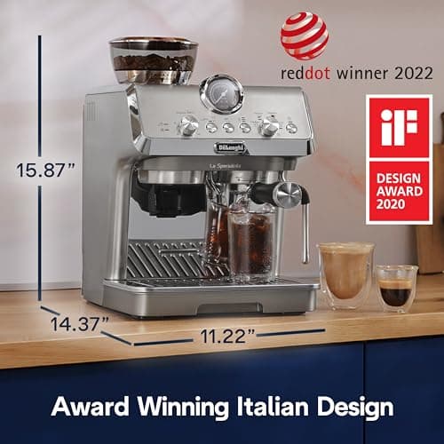 De'Longhi La Specialista Arte Evo Espresso Machine - Compact Cold Brew Coffee Maker with Grinder, Frother, Variable Temp Control & Tamping Tools - Home Barista Kit for Lattes, Cappuccinos, Iced Coffee