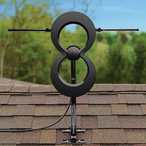 Antennas Direct ClearStream MAX-V Indoor Outdoor TV Antenna, UHF VHF Multi-Directional, 60+ Mile Range, 4K 8K UHD, NEXTGEN TV – w/Wall Bracket(Black)