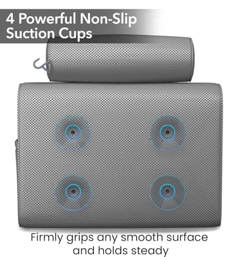 Everlasting Comfort Luxury Bath Pillow - Head, Neck, Back Soft Cushion for Bathtub, Spa & Relaxation