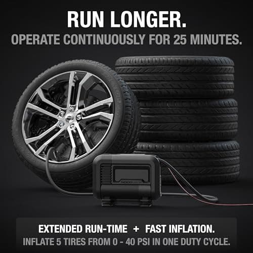 NOCO AIR10 UltraFast 10A Tire Inflator, 12V Portable Air Compressor Pump, Rated at 60 PSI, Inflates Tires from 0-40 PSI in 3.8 Minutes with a Digital Gauge, Smart Pressure and Auto-Shutoff
