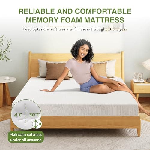 6 Inch Twin Mattress for Kids, Memory Foam Mattress with Cooling Green Tea Gel, Relieve Pressure with Medium Firm Support, CertiPUR-US Certified, 75''L x 38''W, White