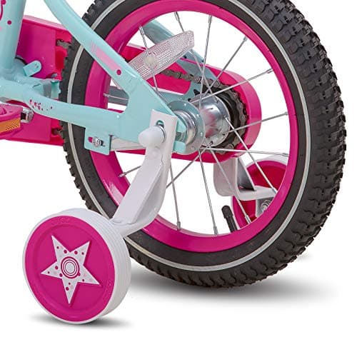 JOYSTAR Paris Girls Bike for Ages 3-8 Years Old, 14 16 18 Inch Kids Bike with Training Wheels, Basket and Handbrake, Multiple Colors