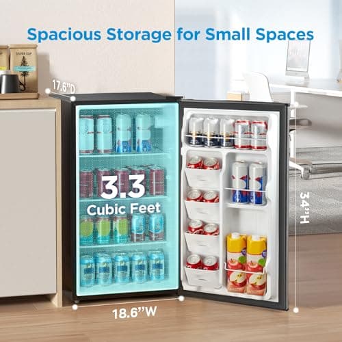 Midea MERM33S1AST 3.3 Cubic Feet Compact Refrigerator, Silver