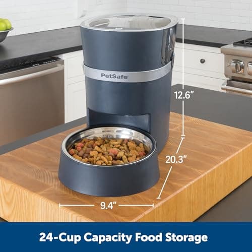PetSafe Smart Feed - Electronic Pet Feeder for Cats & Dogs - 6L/24 Cup Capacity - Programmable Mealtimes - Alexa, Apple & Android Compatible - Backup Batteries Ensure Meal Delivery During Power Outage