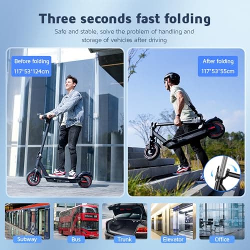 iScooter Electric Scooter for Adults,50/30 Miles Range, 28 MPH Top Speed, 800/750W Motor, 10" Pneumatic Tires, Foldable Dual Shock Absorption Commuting E Scooter with APP & Turn Signals & Storage Bag