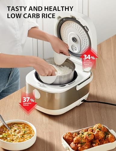 TOSHIBA Rice Cooker Induction Heating, Low Carb Rice Cooker Low Sugar Digital Steamer, 5.5 Cups Uncooked Japanese Rice Cooker, 8 Cooking Functions, 24H Timer & Auto Keep Warm