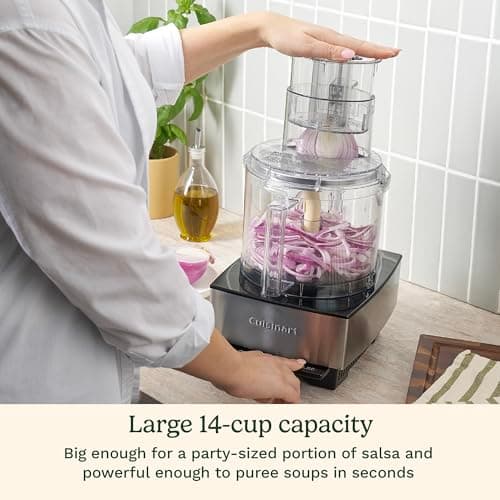 Cuisinart Food Processor 14-Cup Vegetable Chopper for Mincing, Dicing, Shredding, Puree & Kneading Dough, Stainless Steel, DFP-14BCNY