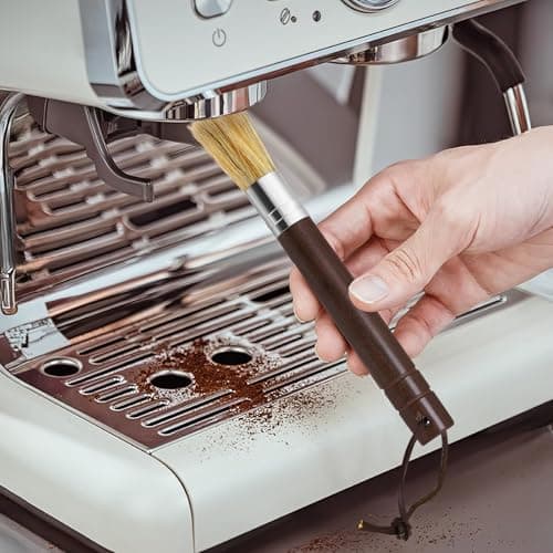Coffee Grinder Cleaning Brush, Espresso Machine Brush Cleaner Tool with Wooden Handle and Natural Bristles for Barista Home Kitchen