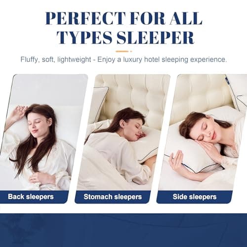 Feather Down Pillows King Size Set of 2, Luxury Hotel Collection Bed Pillow 2 Pack, Airyfil™ Powered Fillings & Feathers Pillow，Fluffy Plush for Side Sleepers, Medium Firm, 20x36 in.