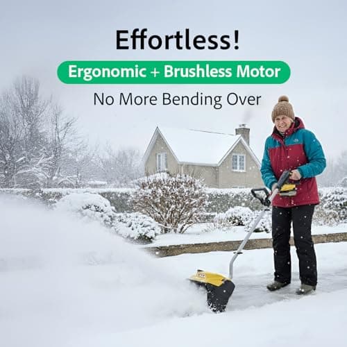 12-Inch Cordless Brushless Snow Shovel Compatible with DeWalt 20V/60V Battery(Tool Only) Electric Snow Blower with 23ft Throwing Distance, Adjustable Chute, Smart Control, LED Light for Driveway