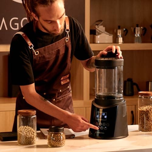 Smart Home Coffee Bean Roaster, Digital Display, Auto and Manual Modes, 300g Capacity Ultra-low Smoke Chaff Collection, Transparent Viewing, Auto-Cooling, 120V,Ver1.1