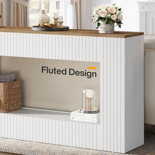 Tribesigns Modern Console Table, 55-Inch Wood Entryway Table with Storage, Narrow Long Sofa Table Behind Couch Table for Living Room, Foyer, Hallway, White