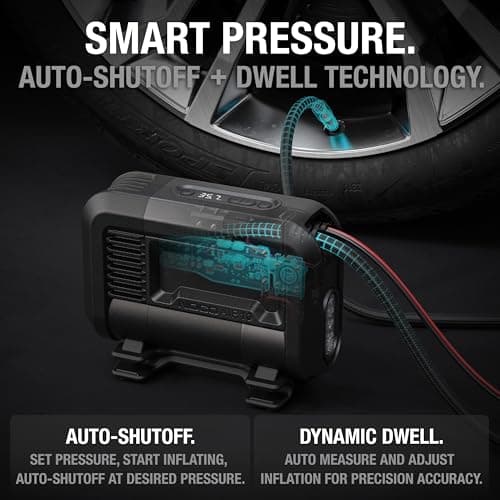 NOCO AIR10 UltraFast 10A Tire Inflator, 12V Portable Air Compressor Pump, Rated at 60 PSI, Inflates Tires from 0-40 PSI in 3.8 Minutes with a Digital Gauge, Smart Pressure and Auto-Shutoff