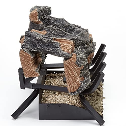 HearthSense CSW18HVL Natural Gas Vented Fireplace Logs Set with Match Light, 45000 BTU, Heats up to 1650 Sq. Ft, Colorado Split Wood, 18 Inches