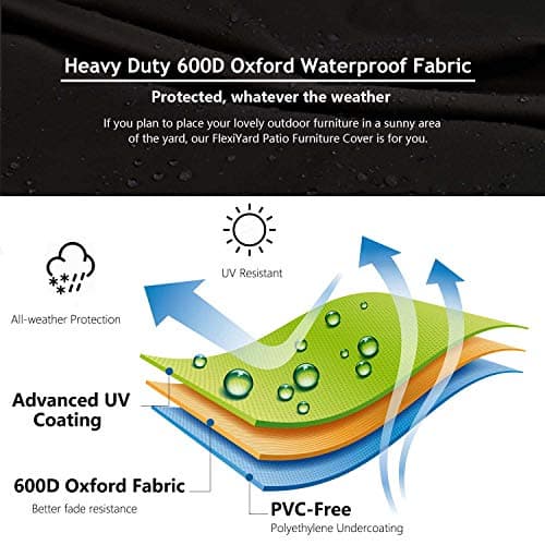 Heavy Duty Outdoor Sectional Sofa Cover, 85"X85" V-Shaped 5-Seater Waterproof 600D Patio Sectional Couch Cover, Lawn Patio Furniture Cover,Desert Khaki