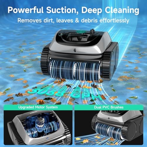(2025 Upgrade) WYBOT C1 Pool Robot Vacuum for Inground Pools, 4-in-1 Cordless Robotic Pool Cleaner Lasts 150min, Triple-Motor up to 1,614 Sq.ft, Smart APP Support, Auto Wall & Waterline Cleaning