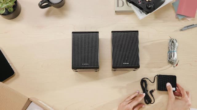 SAMSUNG SWA-9200S Wireless Rear Speaker Kit, Upgrade Soundbar System to True Surround Sound Experience, 2022