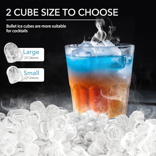 MAXEVE Ice Maker Countertop, 34LBs/24H Ice Machine, 2 Bullet Size, Fast Making 9Cubs in 5 Mins, Portable Ice Maker Machine with Self Cleaning, Ice Basket, Ice Scoop for Home/Office/Bar (Silver)