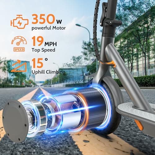 MAXSHOT Electric Scooter Adults & Big Kids, 350W Powerful Motor, Top Speed 16/19MPH, 12/16/19/21Miles Range, 8.5" Solid Tires Folding Commuter Escooter with Dual Suspension for Commuting, APP Control