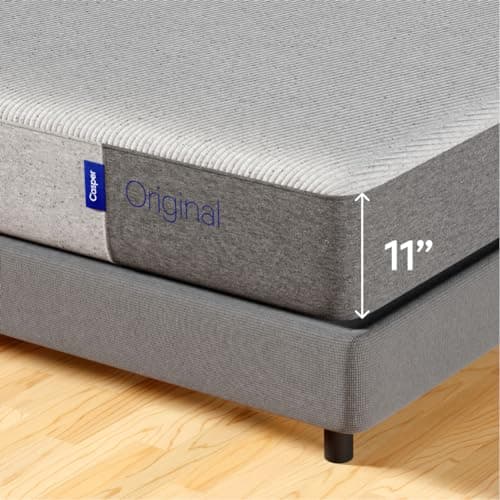 Casper Sleep Original Foam, King Size Mattress with Zoned SupportTM - Medium Firm Memory Foam Bed in a Box - 100-Night Trial - 10 Year Warranty - CertiPUR-US Mattress, Light Grey